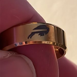 Buffalo Bills Laser-Etched Titanium Ring, Men’s Size 16